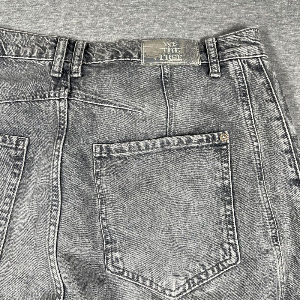 Free People We The Free Jeans Womens 30 Gray Wide-Leg Relaxed Acid Wash Barrell - Picture 8 of 12